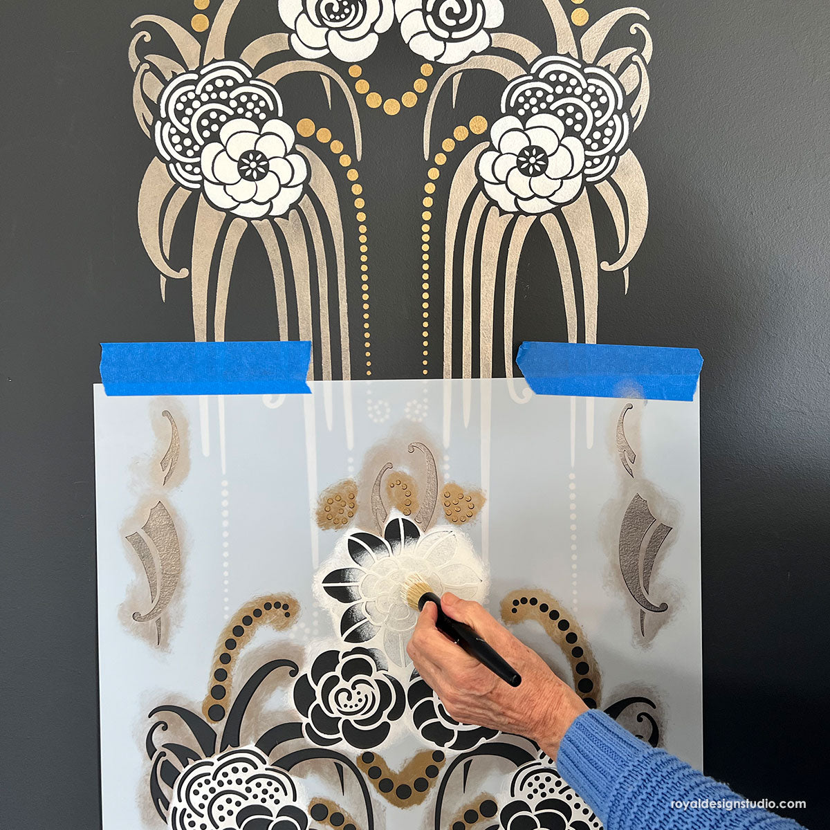 Amelie Floral Deco Wall Stencil