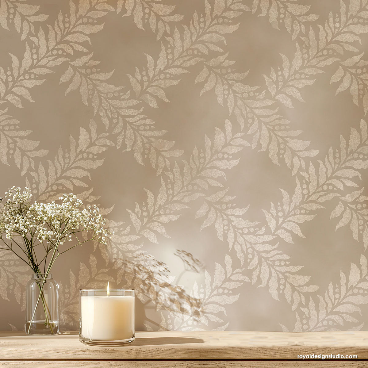 Crossed Garland Stencil