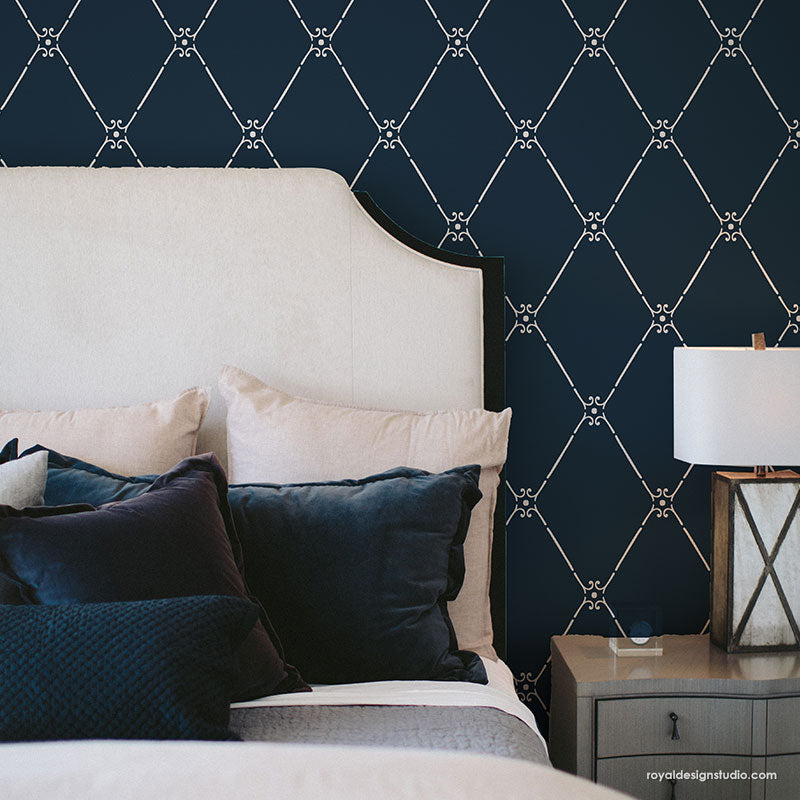Jade Trellis Wall Stencil