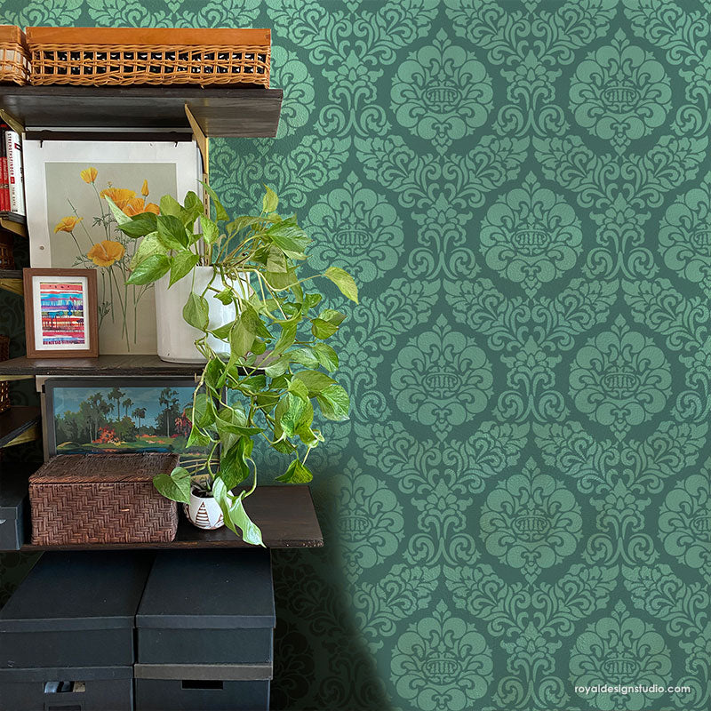 Constance Damask Wall Stencil