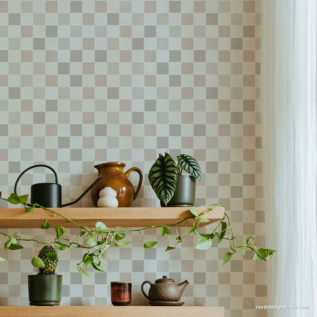 Check it Out Backsplash Stencil