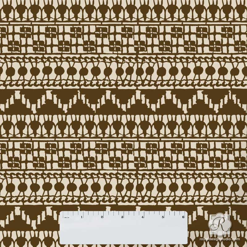 Painting Intricate Patterns on DIY Projects - Primitive Lace Craft Stencils - Royal Design Studio