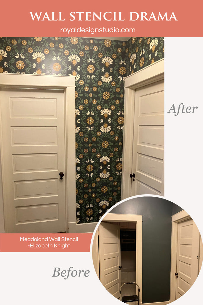 wall stenciling instead of wallpaper